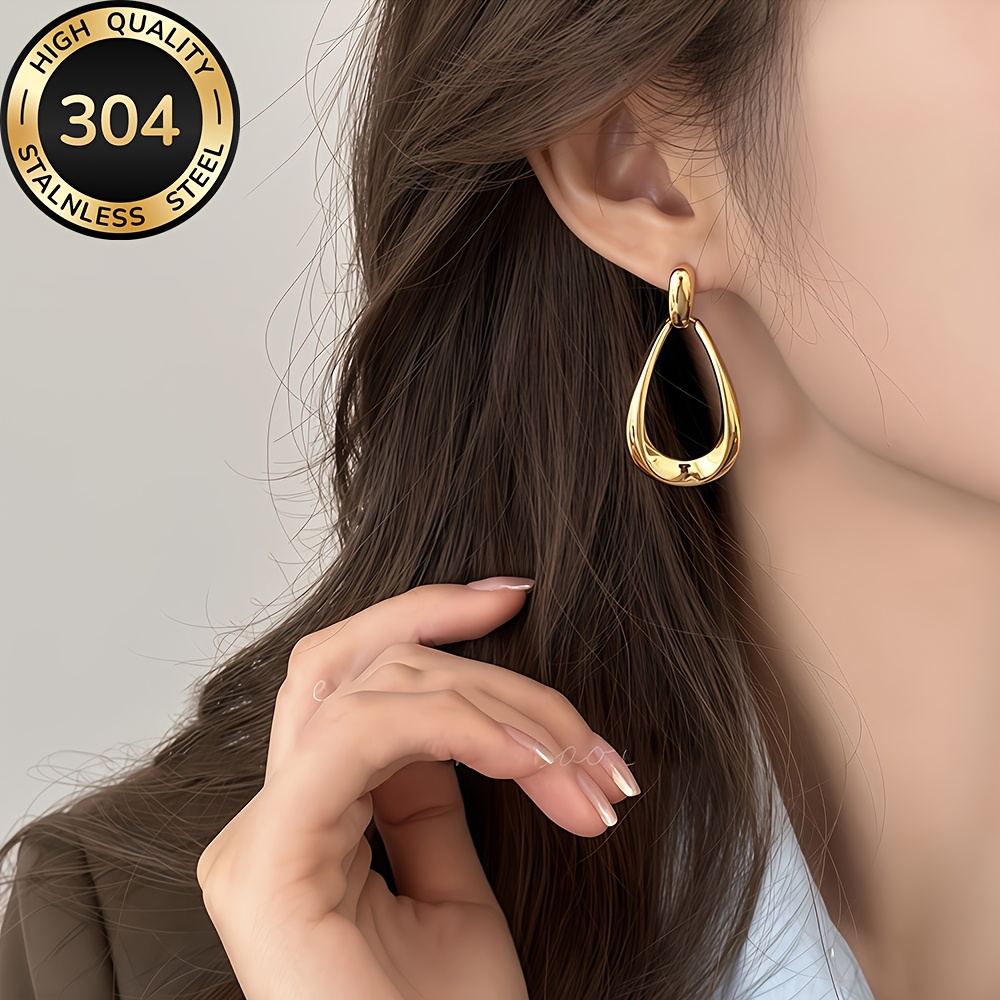 18K Golden Plated Water Drop Earrings